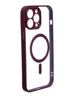 Generic Silicone Back Phone Protection Cover With Magnetic Magsafe And Safety Edges For Iphone 13 Pro Max - Transparent Wine  - Image 2