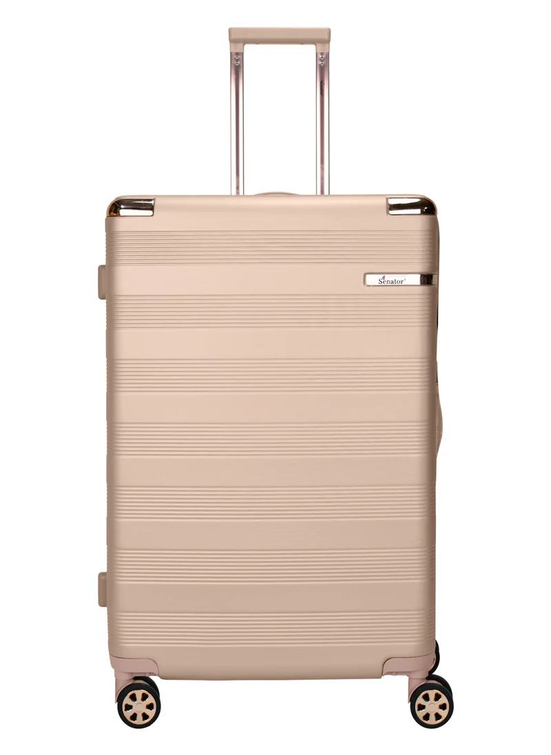 سيناتور Hard Case Luggage Trolley For Unisex ABS Lightweight Travel Bag 4 Double Wheeled Suitcase With Built In TSA Type Lock A5125 Milk Pink