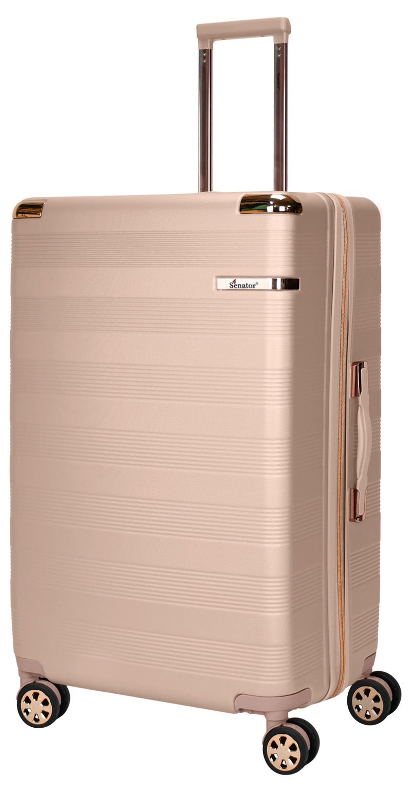 SENATOR Hard Case Luggage Trolley For Unisex ABS Lightweight Travel Bag 4 Double Wheeled Suitcase With Built In TSA Type Lock A5125 Milk Pink - Image 1