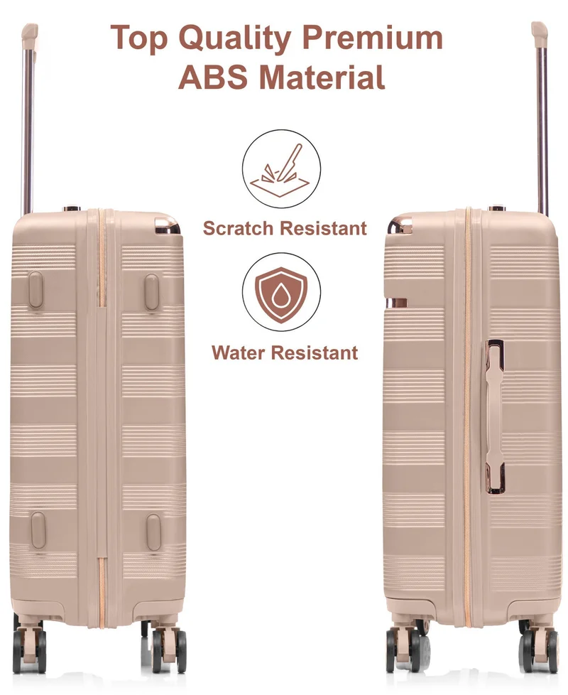 SENATOR Milk Pink Hard Case Luggage Trolley For Unisex ABS Lightweight Travel Bag 4 Double Wheeled Suitcase With Built In TSA Type Lock A5125 Milk Pink  | Best Price UAE