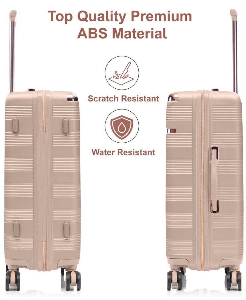 SENATOR Hard Case Luggage Trolley For Unisex ABS Lightweight Travel Bag 4 Double Wheeled Suitcase With Built In TSA Type Lock A5125 Milk Pink - Image 3