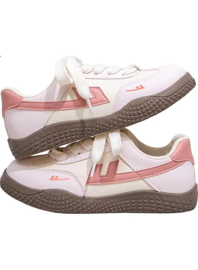 Pull Back Warrior Women's Dopamine Training Shoes Women's Thick-soled All-match Sneakers Fashion Sports Shoes Pink/beige/rose Red 37 - Image 2