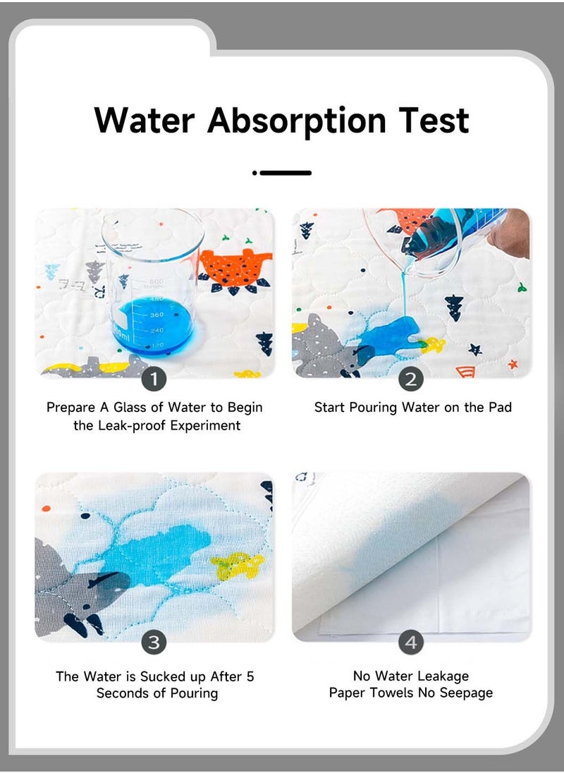 Moovant - 2PCS Waterproof Baby Diaper Changing Pads, Multi-Functional Leakproof Bed Mats, Washable and Reusable Baby Mattress, Large Pure Cotton Breathable Leakproof Incontinence Pads, Suitable for Children/Adults/Pets, 80*100cm - Image 1
