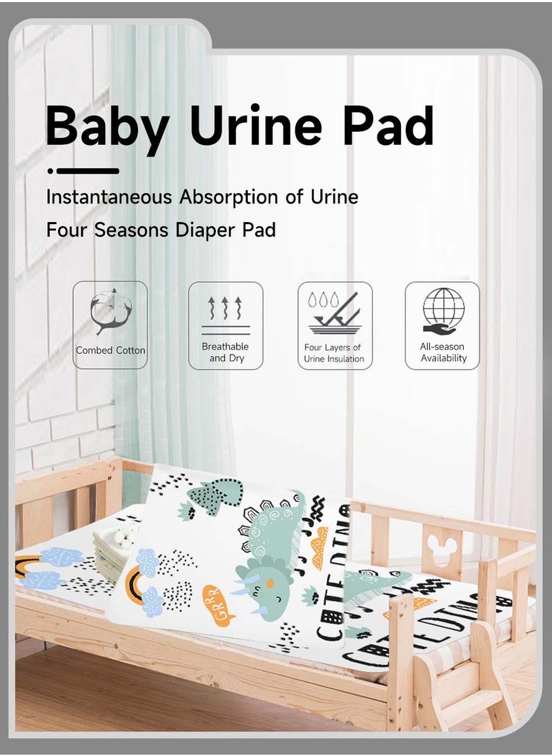 Moovant - 2PCS Waterproof Baby Diaper Changing Pads, Multi-Functional Leakproof Bed Mats, Washable and Reusable Baby Mattress, Large Pure Cotton Breathable Leakproof Incontinence Pads, Suitable for Children/Adults/Pets, 80*100cm - Image 1