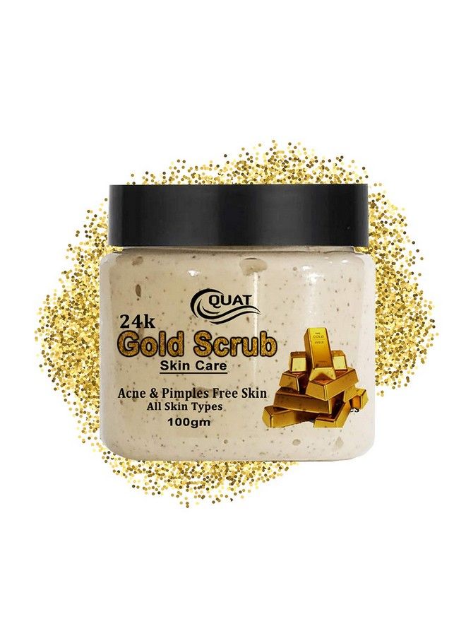 Quat Natural Gold Scrub Revitalizing Skin Whitening Face Scrub For Glowing Skinoilydry Skin For Both Women&Men (100Gm) - Image 2