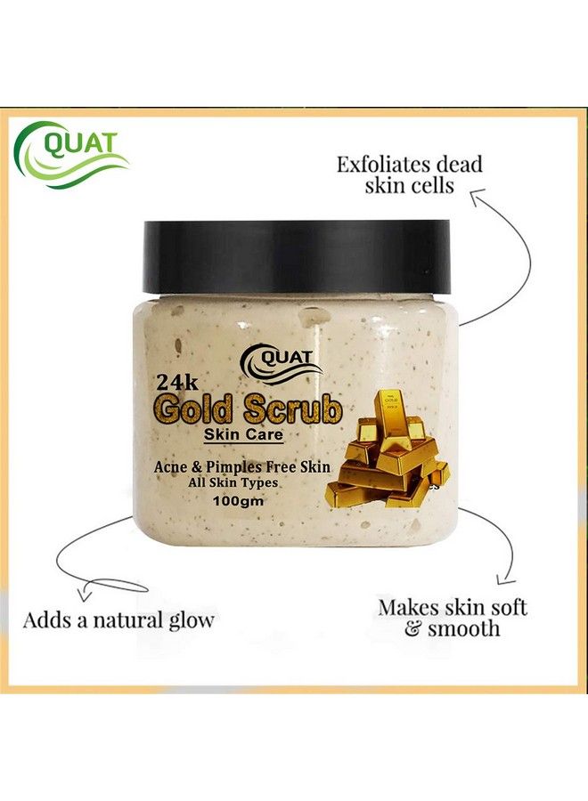 Quat Natural Gold Scrub Revitalizing Skin Whitening Face Scrub For Glowing Skinoilydry Skin For Both Women&Men (100Gm) - Image 4