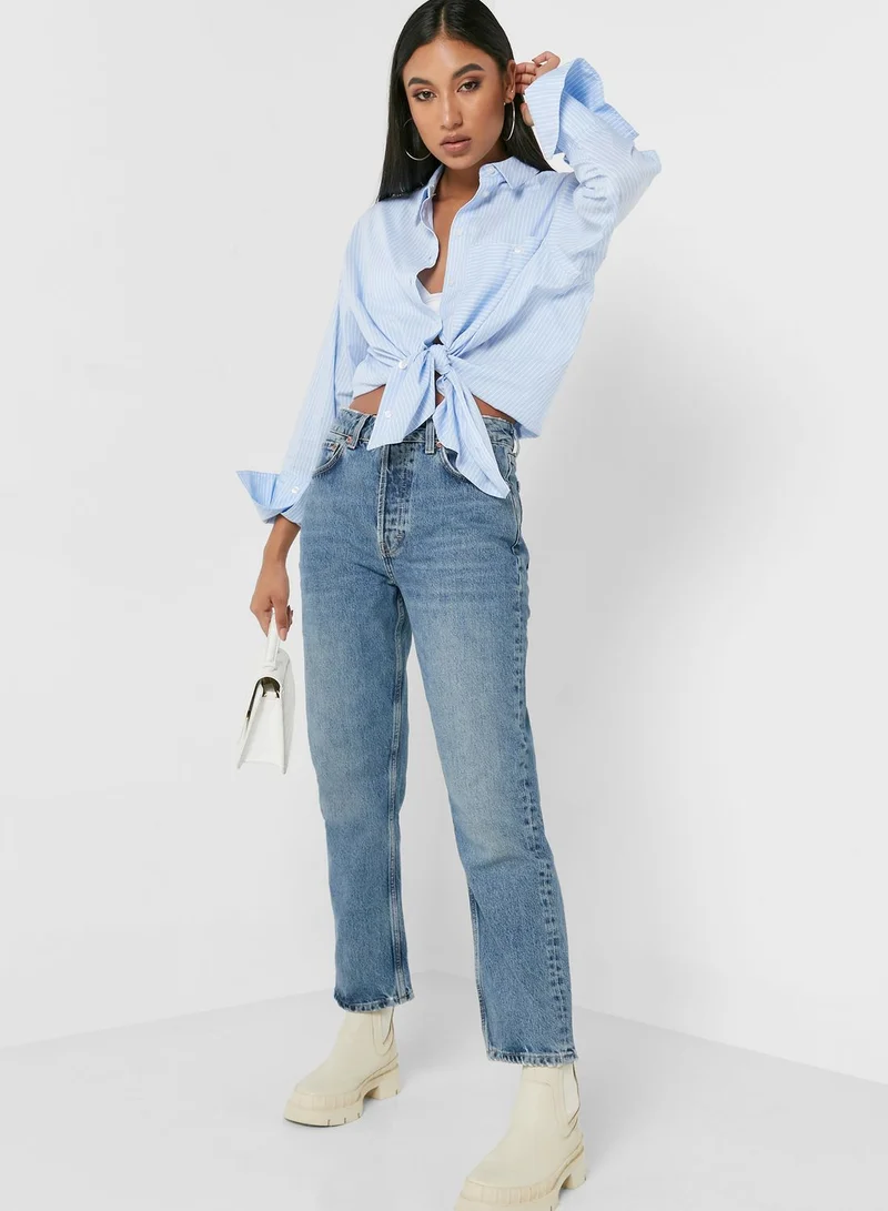 TOPSHOP High Waist Straight Jeans