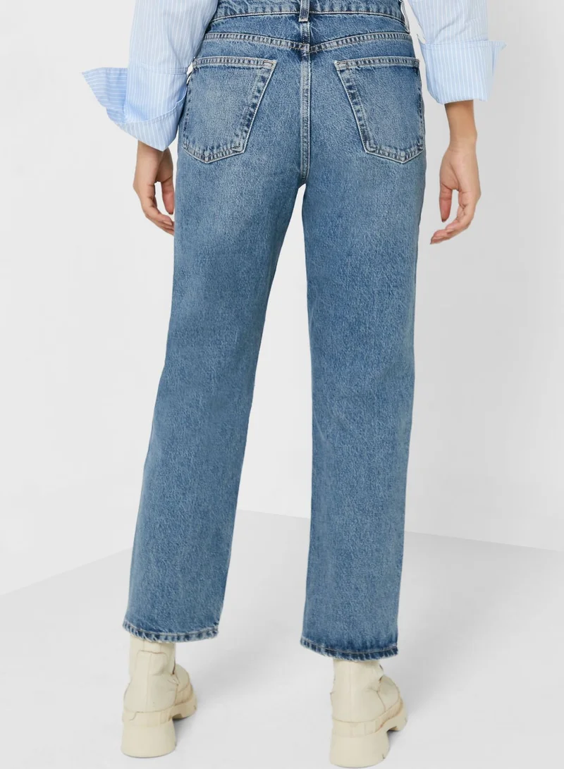 TOPSHOP High Waist Straight Jeans