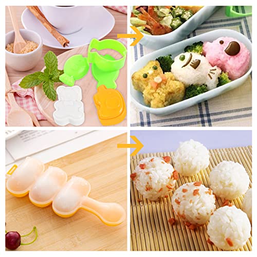 Machomby 10pcs Cute Onigiri DIY Rice Ball Molds - Animal Decorating, Triangle Shapes, Bento Sushi Maker Tool - Image 3