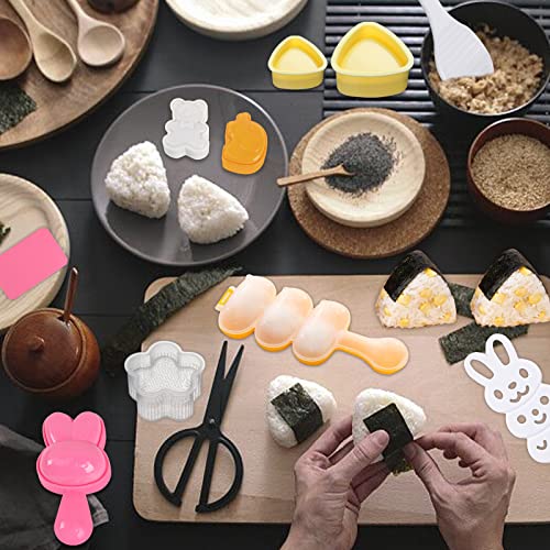 Machomby 10pcs Cute Onigiri DIY Rice Ball Molds - Animal Decorating, Triangle Shapes, Bento Sushi Maker Tool - Image 5