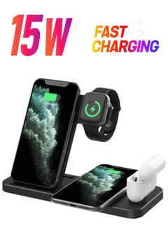 4 in 1 Wireless Charging Stand,, Fast Charger for Apple Watch, iPhone 13/12/11/ Pro Max/Mini/11/Pro/AirPods/Samsung smart phone etc