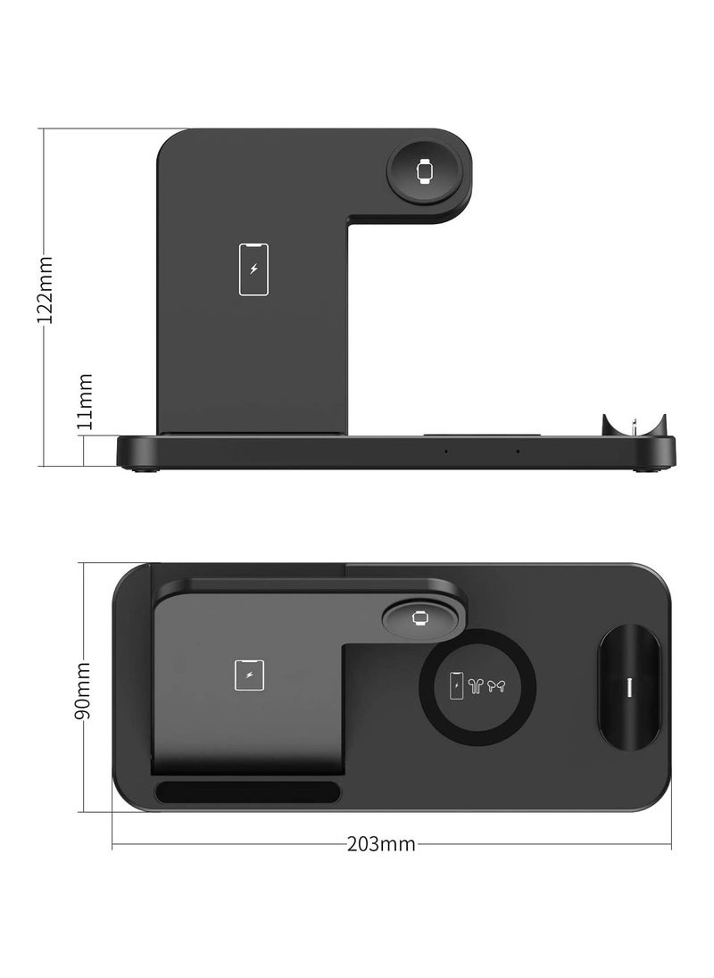 Generic - 4 in 1 Wireless Charging Stand,, Fast Charger for Apple Watch, iPhone 13/12/11/ Pro Max/Mini/11/Pro/AirPods/Samsung smart phone etc - Image 1