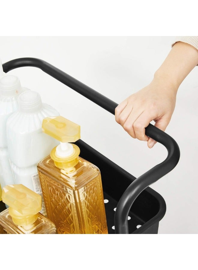 4-Tier Mesh Wire Rolling Multifunction Utility Cart Trolley With Hook