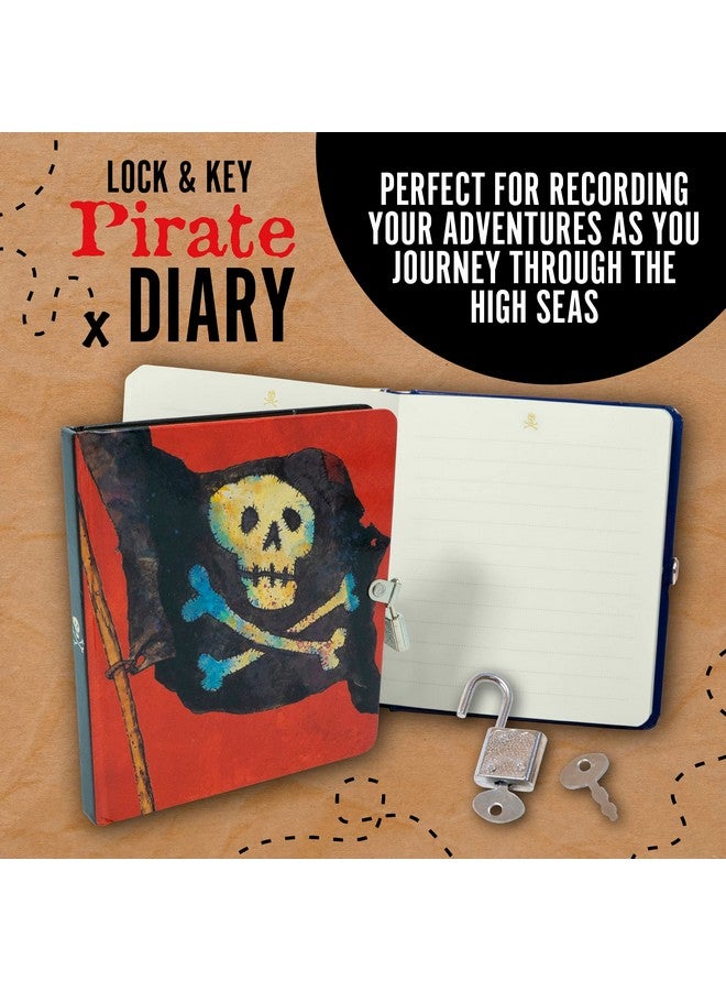 Peaceable Kingdom Pirates 6.25" Lock and Key, Lined Page Diary for Kids - Image 2