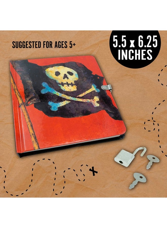 Peaceable Kingdom Pirates 6.25" Lock and Key, Lined Page Diary for Kids - Image 5