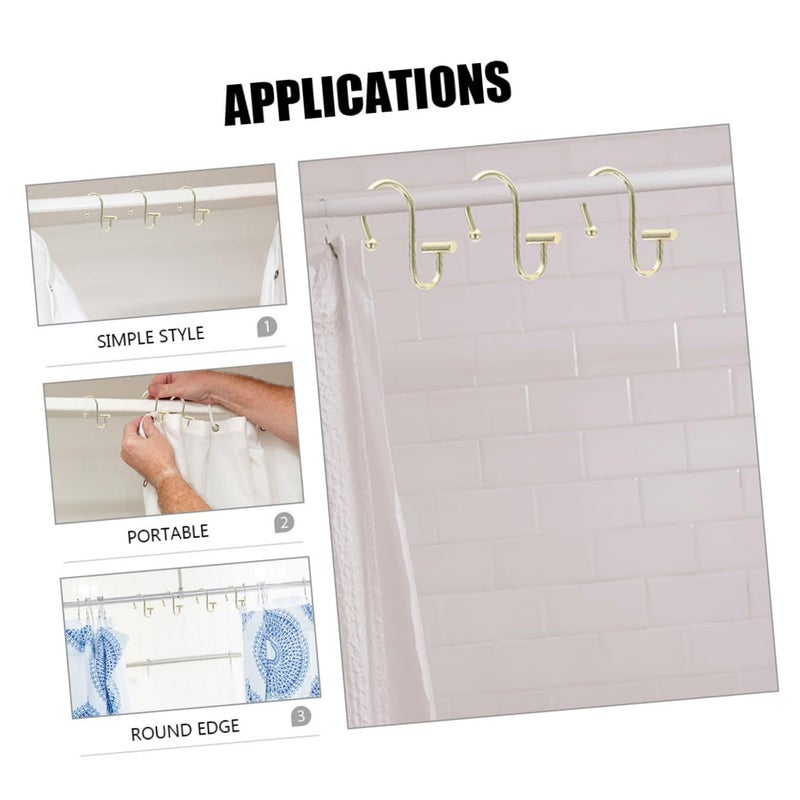 24 Pack Shower Curtain Hooks Lightweight For Easy Sliding - Image 5