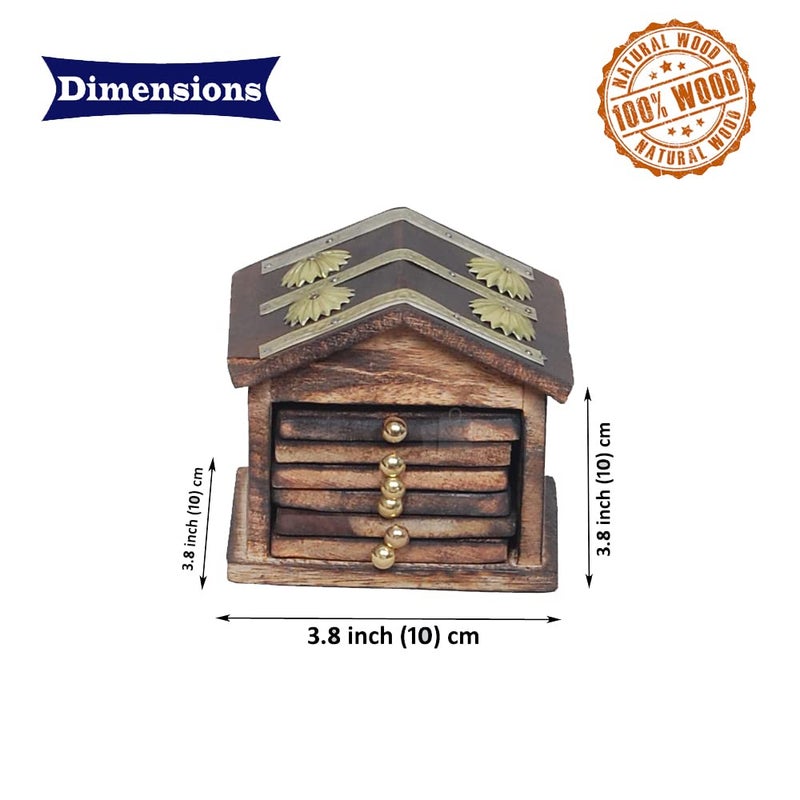 Jon arts works Wooden Tea Coasters Set Wooden Tea Coasters Coffe Coaster Tea Coasters Set for Dining Table Cups Beer Cans Bar Tumblers and Water Glass Coaster Set - Image 4