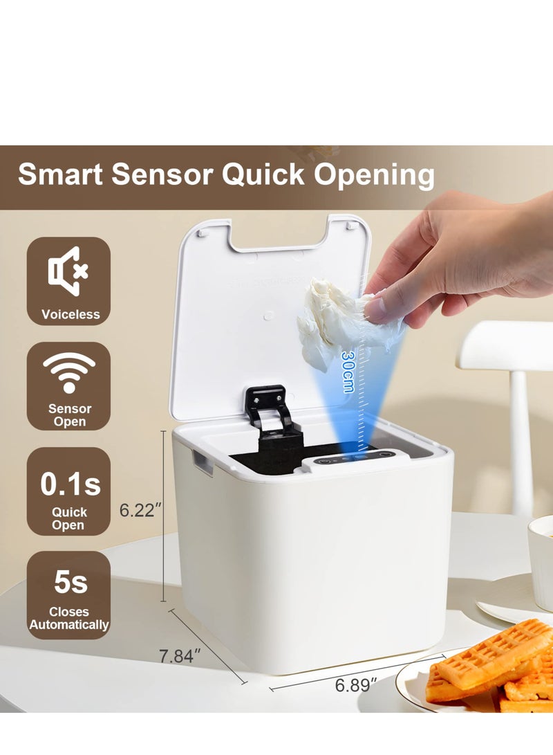 SYOSI Desktop Mini Sensor Trash Can 1.2 Gallon Automatic Small Countertop Trash Can with Lid, Tiny Waste Basket, Miniature Desk Garbage Cans for Bathroom, Coffee Bar, Bedroom, Office  - Image 3