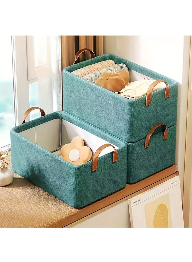 رولستيمي طوي خزانة تخزين مربع ، سلة تخزين الملابس سميكة إطار فولاذي تخزين مربع متنوعة الملابس السراويل تخزين قطعة أثرية ، الأخضر - Image 1