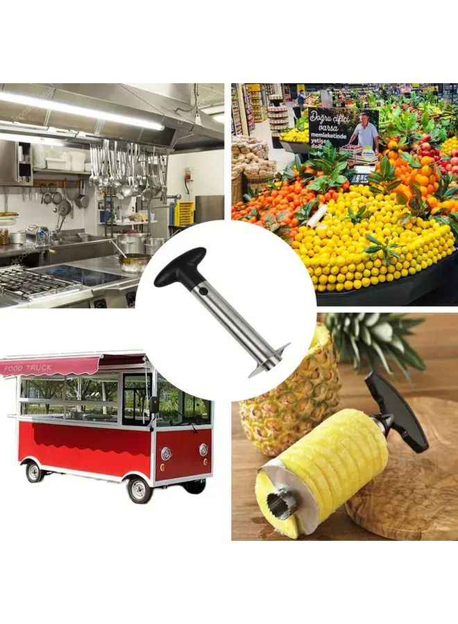 Black Stainless Steel Pineapple Slicer Cutter Commercial Grade Kitchen Tool - Image 2