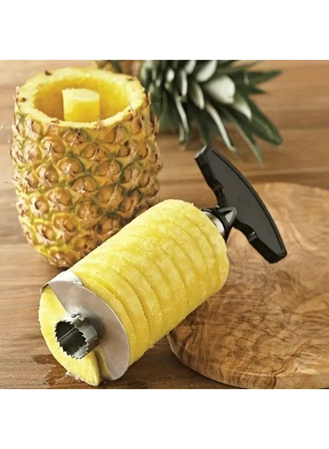 Black Stainless Steel Pineapple Slicer Cutter Commercial Grade Kitchen Tool - Image 1