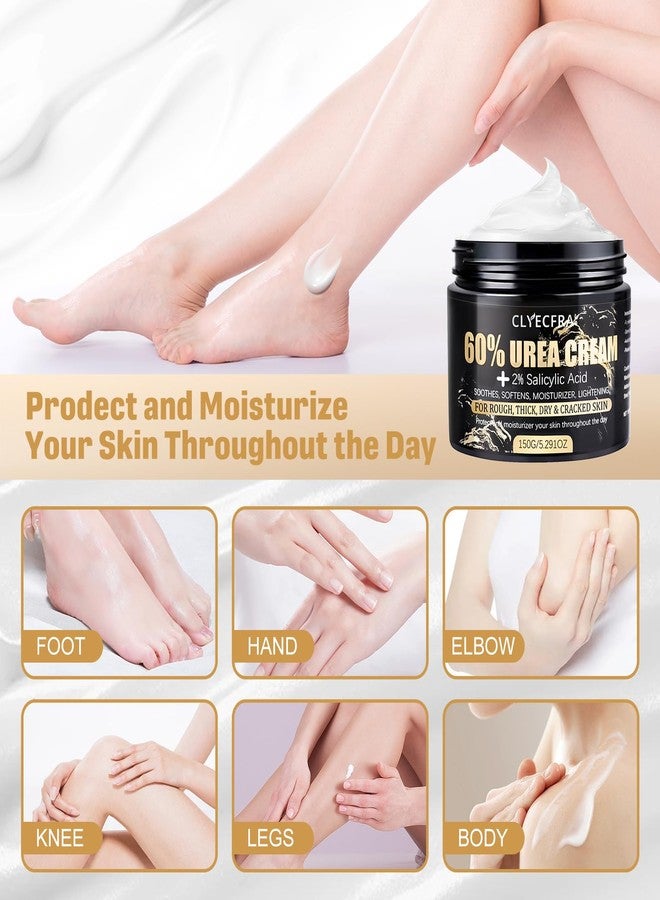 Clyecfra 60% Urea Cream with 2% Salicylic Acid, Urea Cream 60 Percent for Feet & Hands- Maximum Strength Moisturizer for Rough, Dry, Thick & Cracked Skin, Callus Remover, Deep Hydration, 150g - Image 5