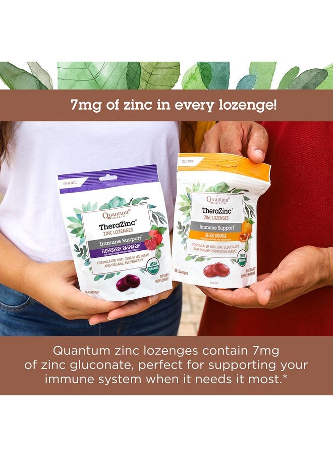 Quantum Health Therazinc Usda Organic Zinc Lozenges;Blood Orange;Immune Support Formulated With Zinc Gluconate;Fast Relief;No Aftertaste;Usda Organic;18 Count  - Image 4