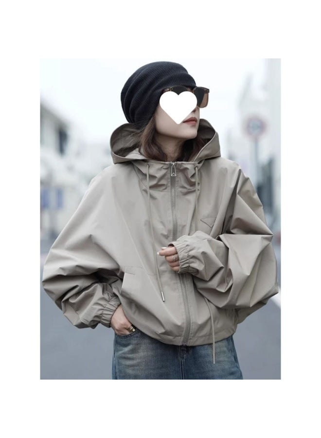 Hooded Charge Clothes Women's Short Jacket Spring And Autumn Small Casual Crock Coat Jacket