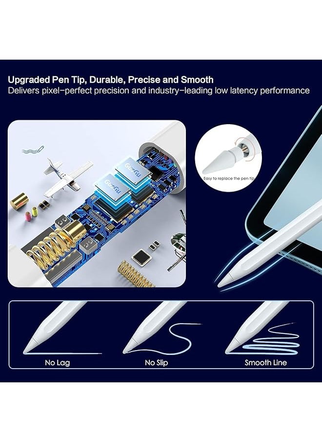 erorex Stylus Pen For Ipad 9Th And 10Th Gen Pencil 2Nd Generation 2X Fast Charge Pen For Ipad 2018 2023 Ipad Pencil For Ipad Pro 11 12.9 3 4 5 Gen Ipad Mini 5 6 Ipad 6 7 8 Ipad Air 3 4 5 White  - Image 5