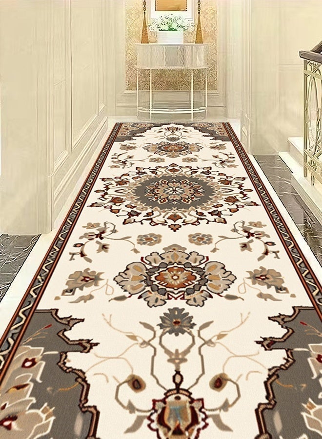 GOOTOY Ultra-Soft Vintage Persian Pattern Runner Rug - Extra Large Multicolor Traditional Geometric Design, Durable Non-Slip Carpet for Hallway, Living Room, Bedroom, Entryway Home Decor 240*50cm - Image 1