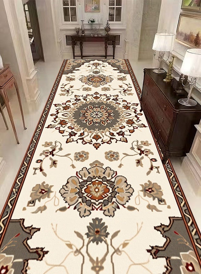 GOOTOY Ultra-Soft Vintage Persian Pattern Runner Rug - Extra Large Multicolor Traditional Geometric Design, Durable Non-Slip Carpet for Hallway, Living Room, Bedroom, Entryway Home Decor 240*50cm - Image 2