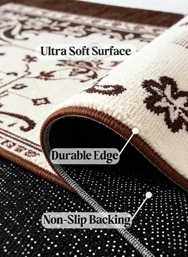 GOOTOY Ultra-Soft Vintage Persian Pattern Runner Rug - Extra Large Multicolor Traditional Geometric Design, Durable Non-Slip Carpet for Hallway, Living Room, Bedroom, Entryway Home Decor 240*50cm - Image 5