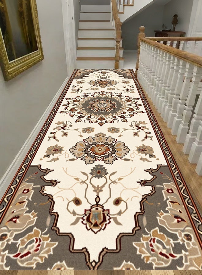 GOOTOY Ultra-Soft Vintage Persian Pattern Runner Rug - Extra Large Multicolor Traditional Geometric Design, Durable Non-Slip Carpet for Hallway, Living Room, Bedroom, Entryway Home Decor 240*50cm - Image 3