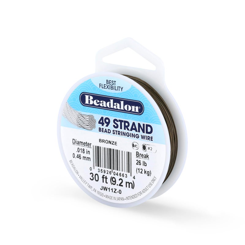 Beadalon 49 Strand Stainless Steel Bead Stringing Wire 018 in 046 mm Bronze 30 ft 92 m - Image 3