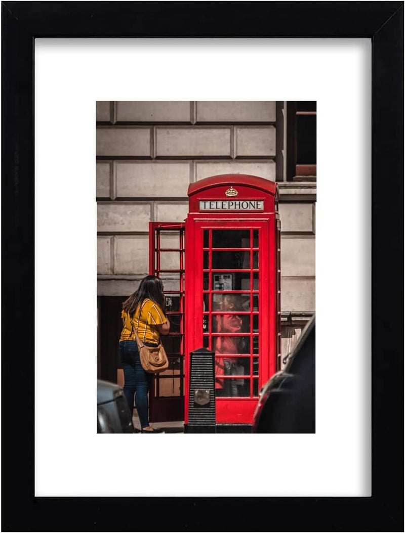 PWTAKO 8x10 إطار الصورة مجموعة من 6 صور عرض 5x7 مع حصيرة أو 8x10 بدون حصيرة لتركيب الجدار أو أعلى الجدول عرض الأسود - Image 2
