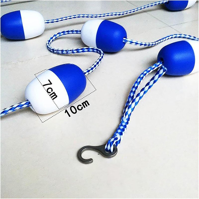 Durable Nylon Braided Float Rope for Pools, Premium Swimming Pool Safety Rope - White & Blue Lane Divider with High Buoyancy - Image 2