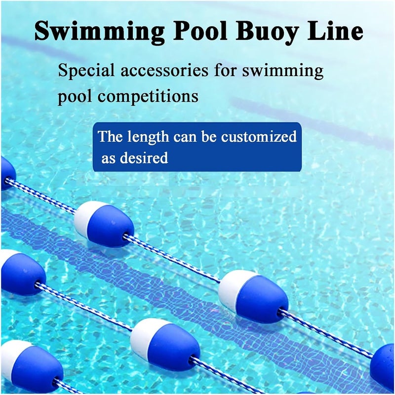 Durable Nylon Braided Float Rope for Pools, Premium Swimming Pool Safety Rope - White & Blue Lane Divider with High Buoyancy - Image 4