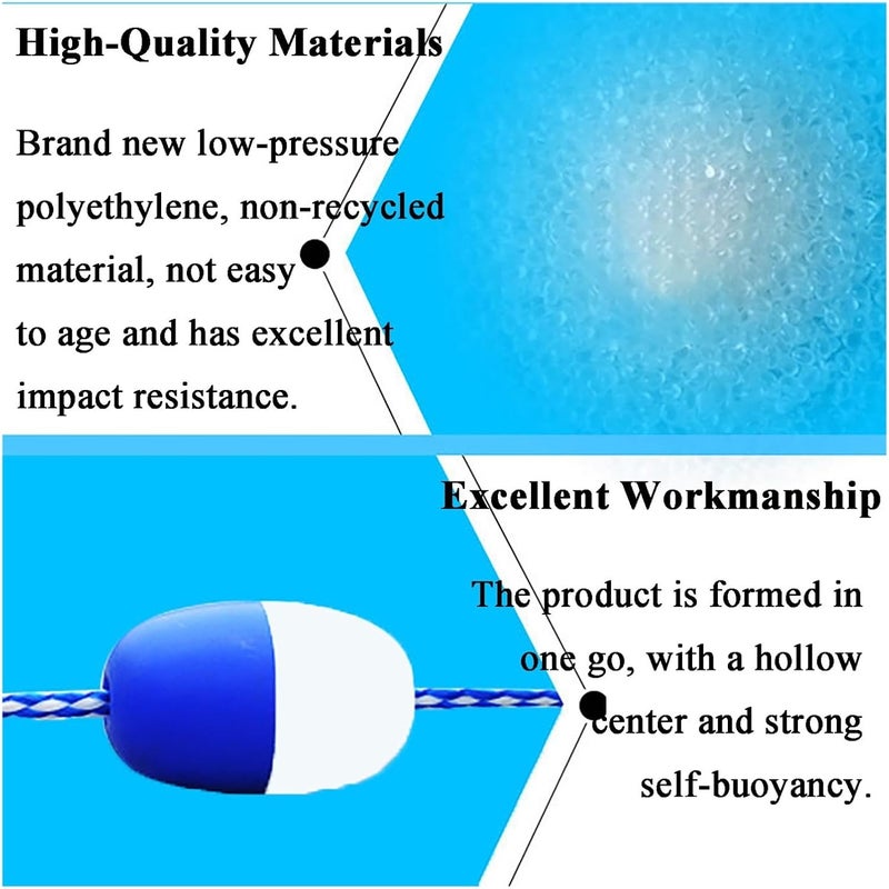 Durable Nylon Braided Float Rope for Pools, Premium Swimming Pool Safety Rope - White & Blue Lane Divider with High Buoyancy - Image 5
