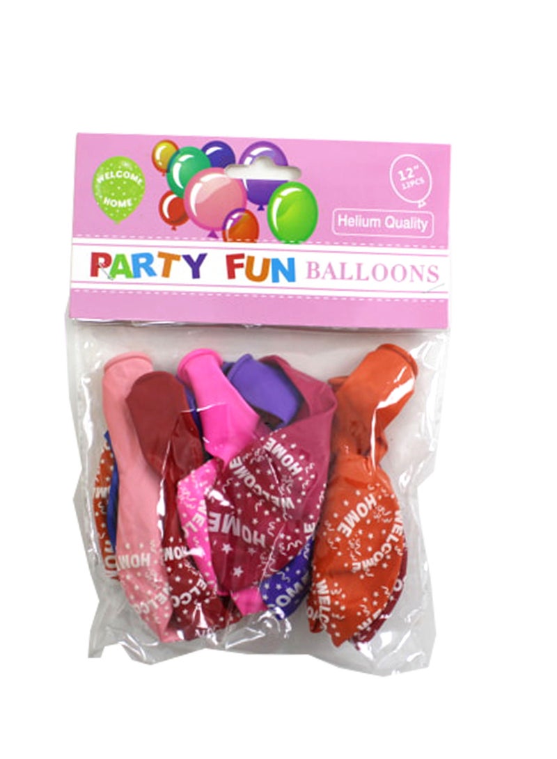 PARTY FUN Welcome Latex Balloon 12" - 12PCS on a Card - Image 2