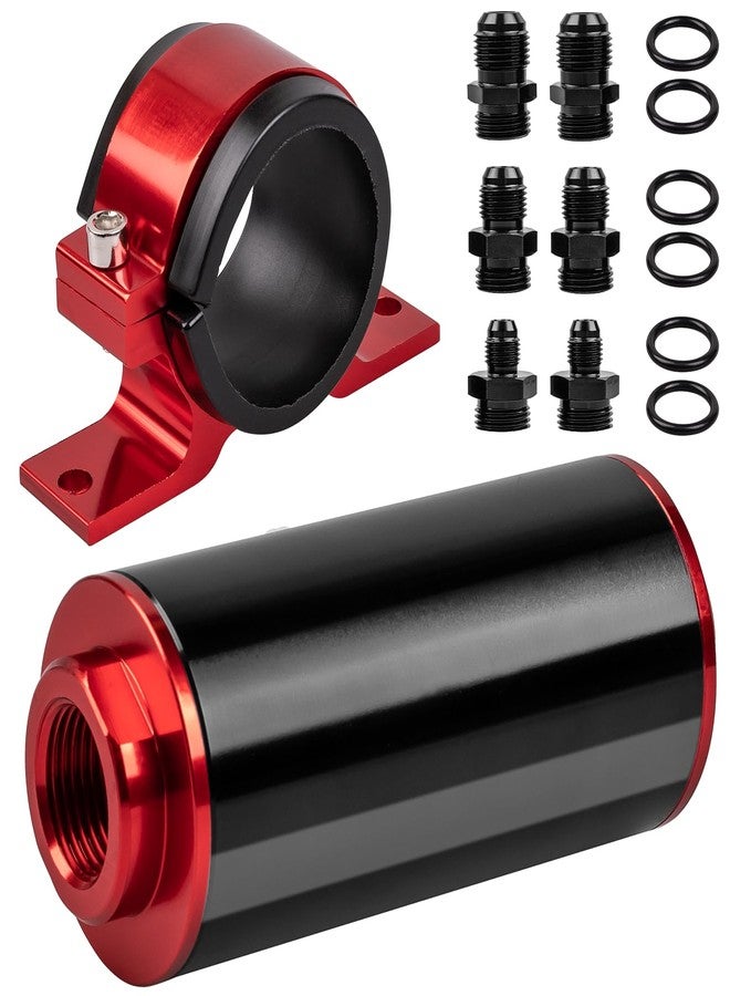 Luney 100 Micron Inline Fuel Filter, Oil Fuel Filter Kit, Automotive Replacement Fuel Filters with 6AN 8AN 10AN Adapter and 50MM Universal Mounting Bracket - Image 1