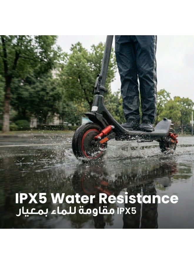 بورودو سكوتر كهربائي محمول مع هيكل من سبيكة الألومنيوم، مركبة ذات عجلتين قابلة للطي، مجهزة ببطارية ليثيوم صديقة للبيئة مع شحن سريع، ونظام فرامل مزدوج، والتحكم عبر التطبيق يتيح التشغيل بسهولة عبر البلوتوث، شاشة LED، إطارات هوائية متينة بحجم 25.4 سم، قوة قصوى 500 واط، وقدرة تحميل تصل إلى 120 كجم. - Image 3