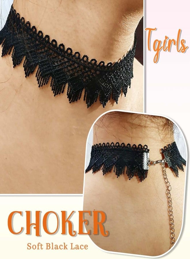 Tgirls Halloween Black Lace Choker Necklace Gothic Collar Necklace Chain Witch Accessories - Image 4
