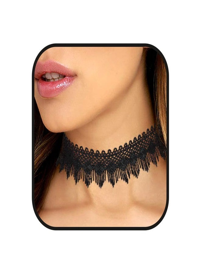 Tgirls Halloween Black Lace Choker Necklace Gothic Collar Necklace Chain Witch Accessories - Image 1
