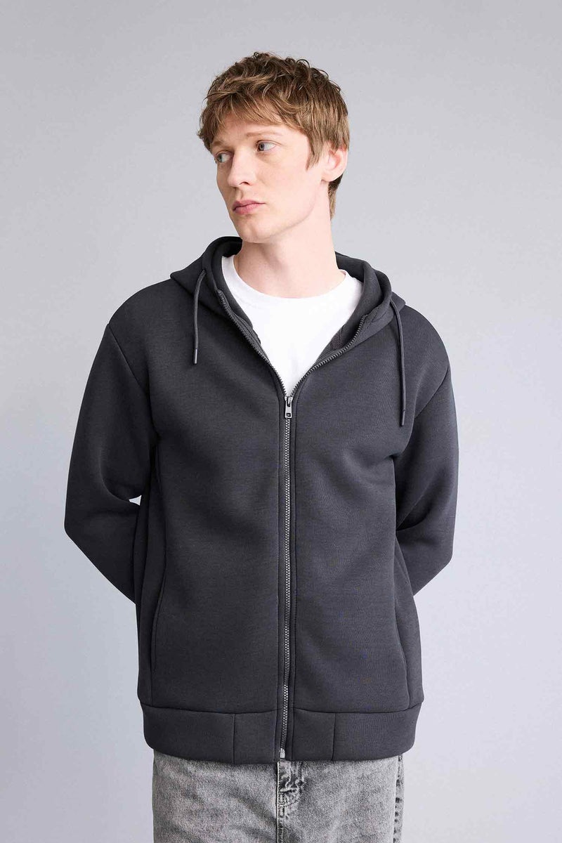 DeFacto Grey Man Regular Fit Cardigan Casual - Image 3