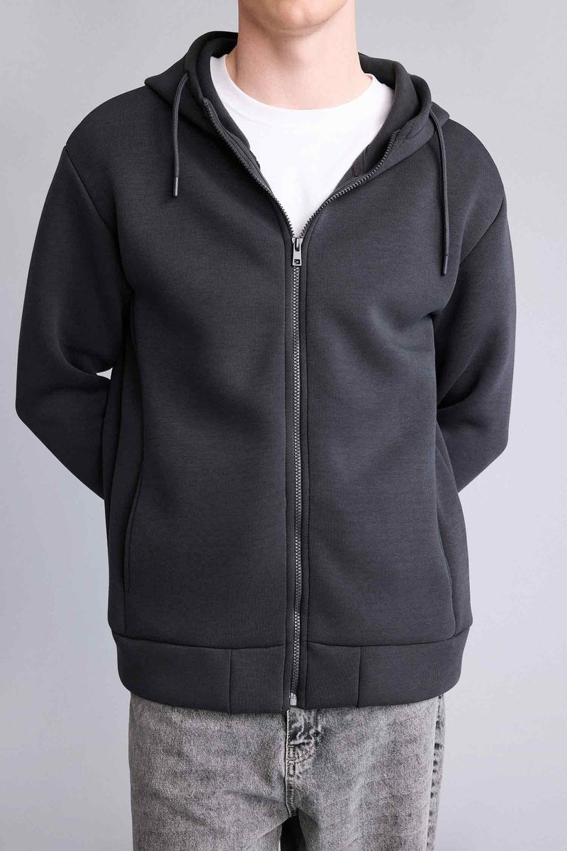 DeFacto Grey Man Regular Fit Cardigan Casual - Image 4