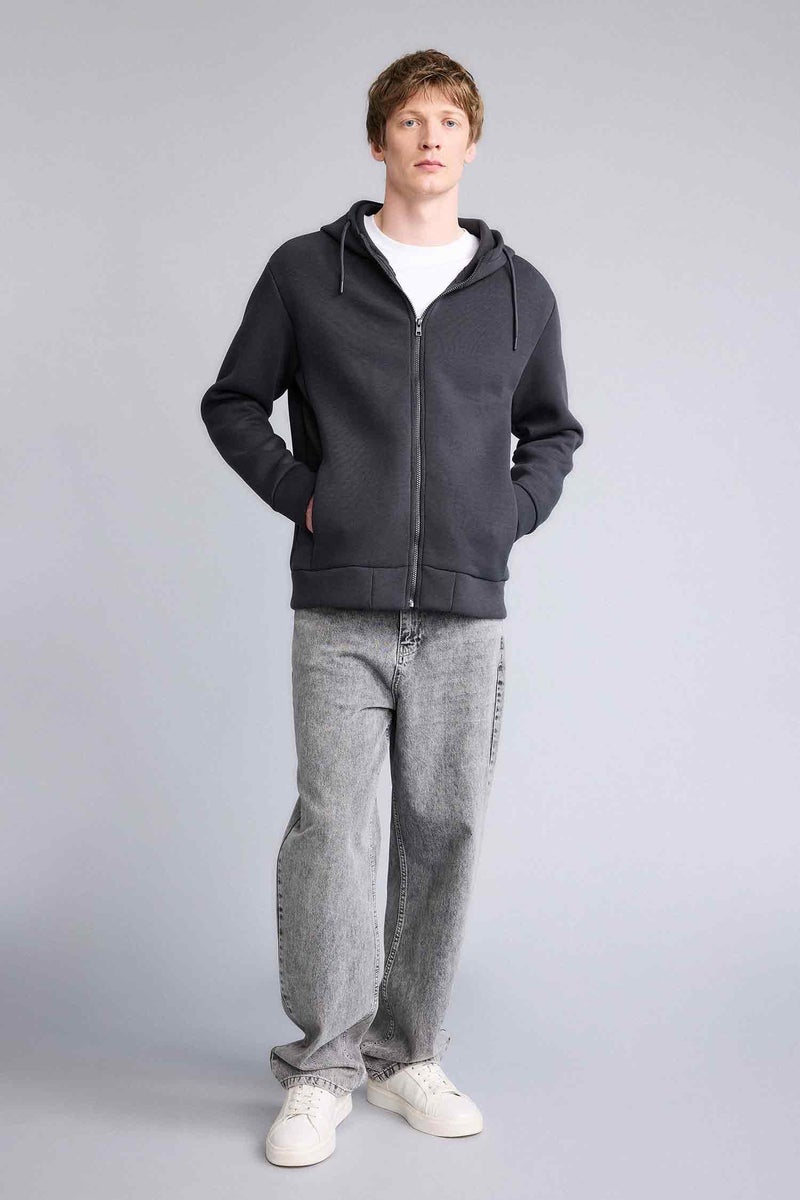 DeFacto Grey Man Regular Fit Cardigan Casual - Image 2