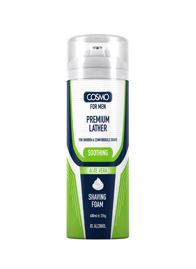 COSMO Soothing Premium Shaving Foam For Men 400ML, Aloe Vera  - Image 1