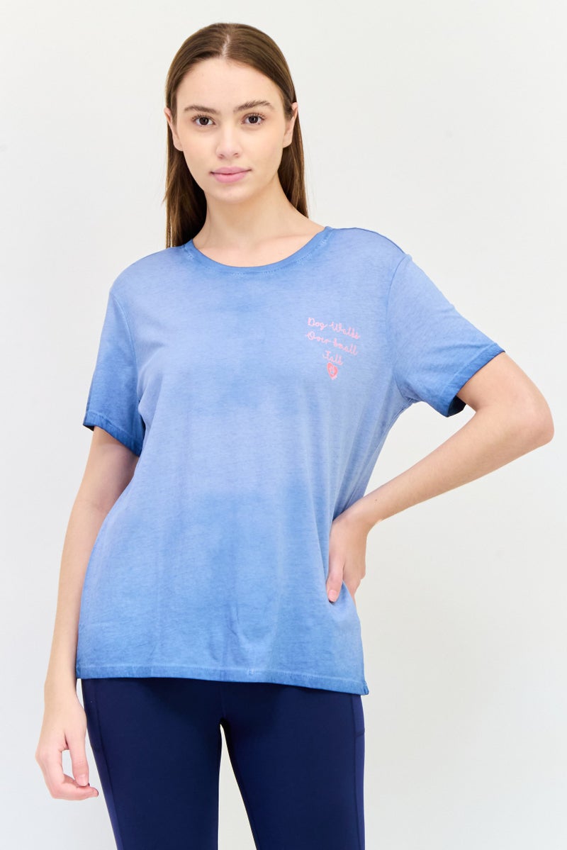 SKECHERS Women Sportswear Fit Short Sleeve Outdoor T-Shirt, Light Blue - Image 1