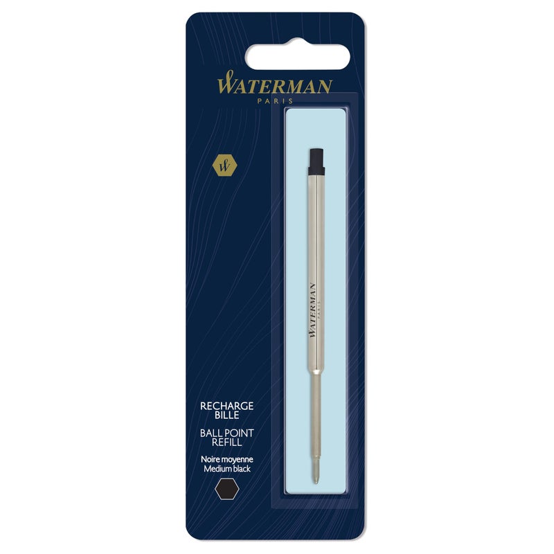 Waterman إعادة تعبئة قلم حبر جاف ووترمان | نقطة متوسطة | حبر أسود | 1 عد - Image 1