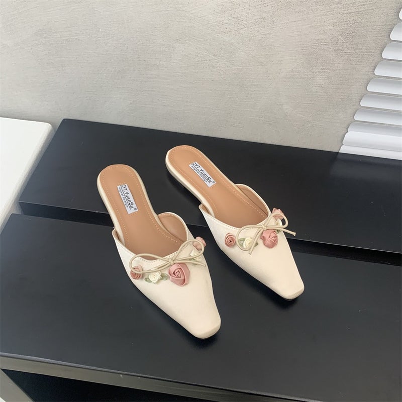 Women's Rose Design Loafer Shoes - Image 2